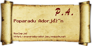 Poparadu Adorján névjegykártya